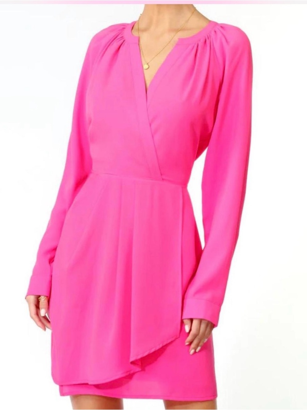 NWT Nordstrom Adelyn Rae Long-Sleeve Faux Wrap Dress Mini  - Women's Size Medium